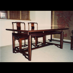 Chinese Walnut & Granite Set