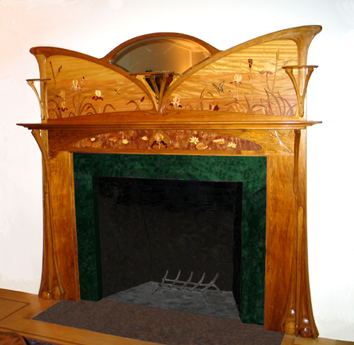 Butterfly Art Nouveau Fireplace